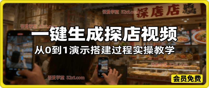 工作流一键制作《探店视频》，两分钟制作完成，从0到1演示搭建过程，实操教学