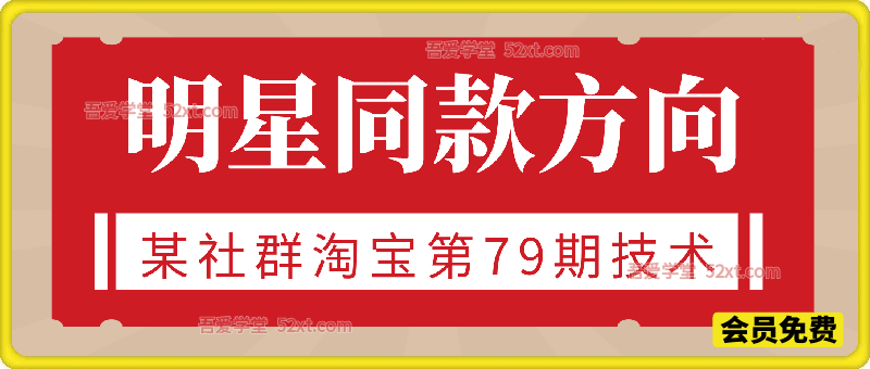 明星同款方向，某社群淘宝电商第79期技术