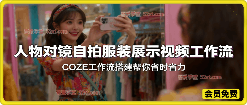 工作流一键生成“对镜自拍服装展示“短视频，全流程保姆级教学