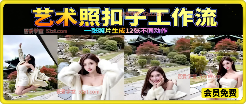 通过一张照片生成12张不同动作的艺术照扣子工作流
