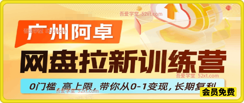 网盘拉新训练营，0门槛，高上限，带你从0-1变现，长期复利