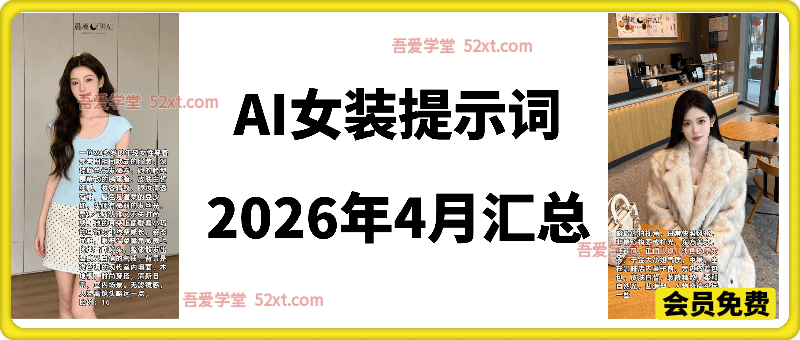 2026年4月汇总的AI女装提示词，助力AI女装赛道打差异化