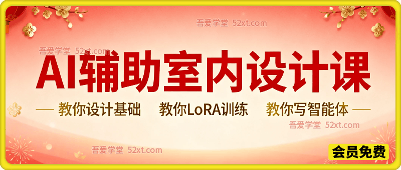 AI辅助室内设计课，教你设计基础、教你LoRA训练、教你写智能体