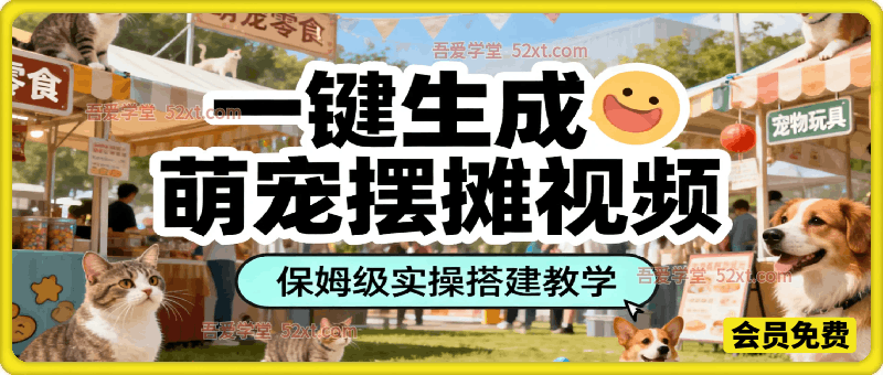 扣子coze工作流一键生成萌宠摆摊视频，保姆级实操搭建教学