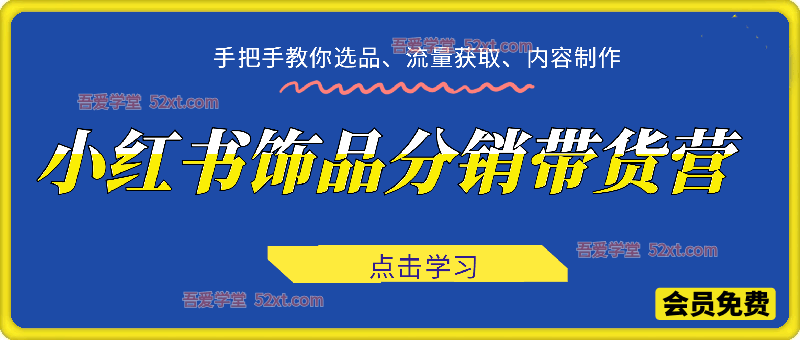 小红书饰品分销带货营｜零基础从 0 起号，选品 + 流量 + 内容全闭环手把手带教