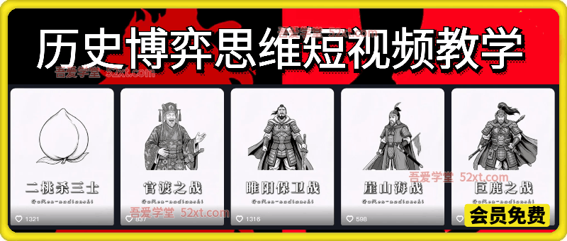 历史博弈思维短视频教学｜伙伴计划、分成计划、精选独家