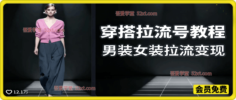 服装穿搭拉流起号教程，利用AI涵盖男装、女装、动漫女装、情侣配色穿搭四大热门赛道，一站式教你玩转穿搭拉流与流量变现