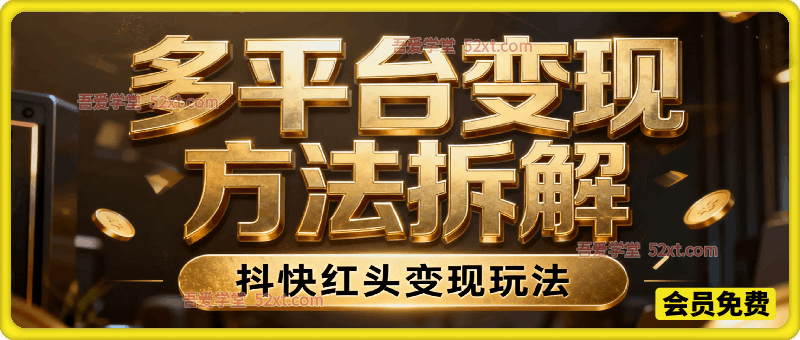 多平台全域变现玩法拆解，抖快红头流量变现实操