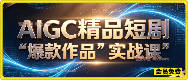 AIGC剧情短剧爆款实战课，从选题剧本到高清成片，解锁短剧副业新赛道