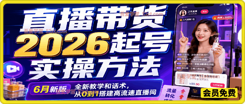 直播带货2026起号方法，零基础也能快速上手，从0到1搭建高流速直播间