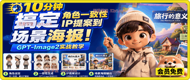 10分钟搞定角色一致性IP提案到场景海报，GPT-Image2实战教学