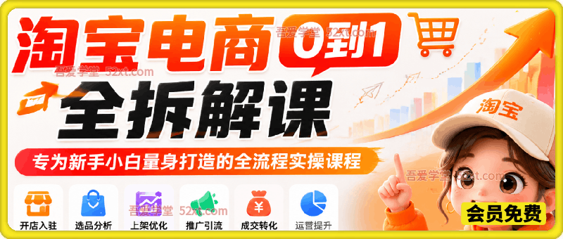 淘宝0-1全流程玩法拆解课程，从0到1专为新手小白量身打造的全流程实操课程