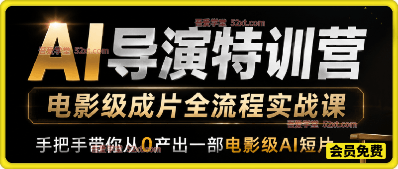 AI导演特训营，电影级成片全流程实战课，手把手带你从0产出一部电影级AI短片
