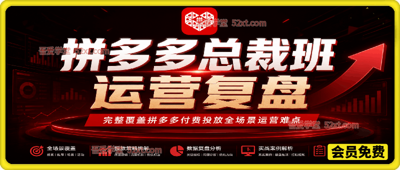 拼多多总裁班运营复盘，完整覆盖拼多多付费投放全场景运营难点