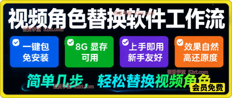 视频角色替换｜一键包免安装｜8G 显存可用｜上手即用