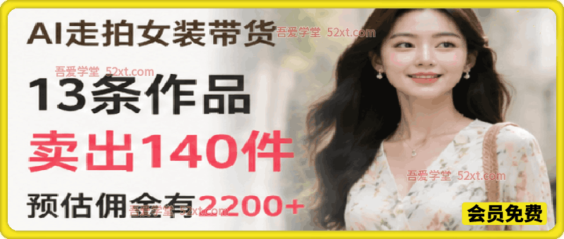 AI走拍女装带货，13条作品卖出140件，预估佣金有2200+