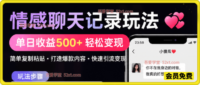AI情感聊天记录玩法，单日收益500+【揭秘】