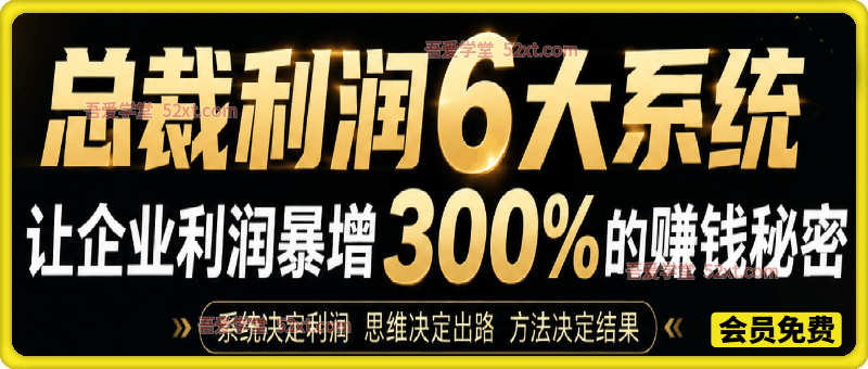 总裁利润6大系统，让企业利润暴增300%的赚钱秘密