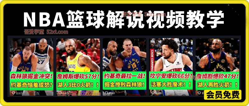 NBA篮球解说视频教学，条条进精选，不用出镜不用实拍，小白也能轻松解锁伙伴计划+精选独家收益