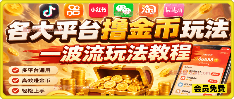 各大平台撸金币玩法，一波流玩法教程（收费398元的教程）