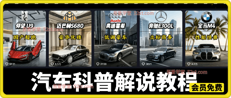 汽车科普解说教程，做流量嘎嘎猛的汽车科普解说，轻松撸取伙伴计划精选独家收益