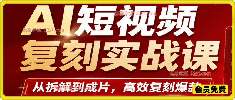 AI 短视频复刻实战课｜从拆解到成片，高效复刻爆款