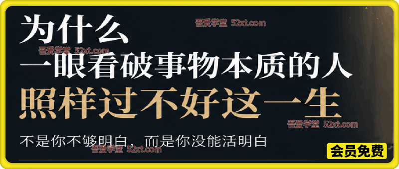 记忆承载付费文：为什么一眼看破事物本质的人，照样过不好这一生