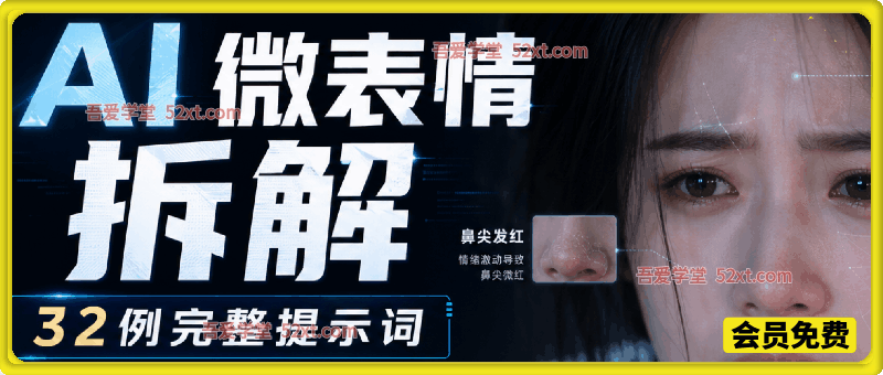 AI微表情拆解提示词合集，精准调控AI角色表情，告别塑料感、AI面瘫脸。