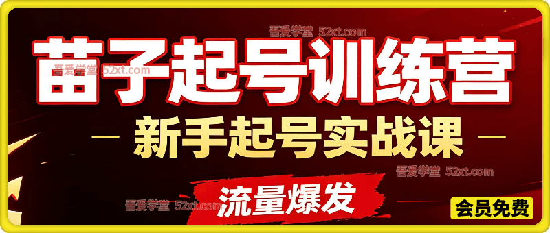 苗子起号训练营，收费3000元的新手起号涨粉实战课