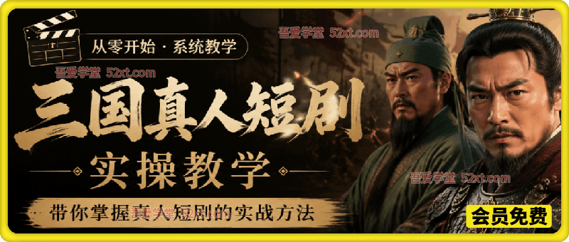 三国真人短剧实操教学，带你一步步掌握真人短剧的实战方法