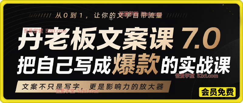丹老板文案课 7.0：把自己写成爆款的实战课