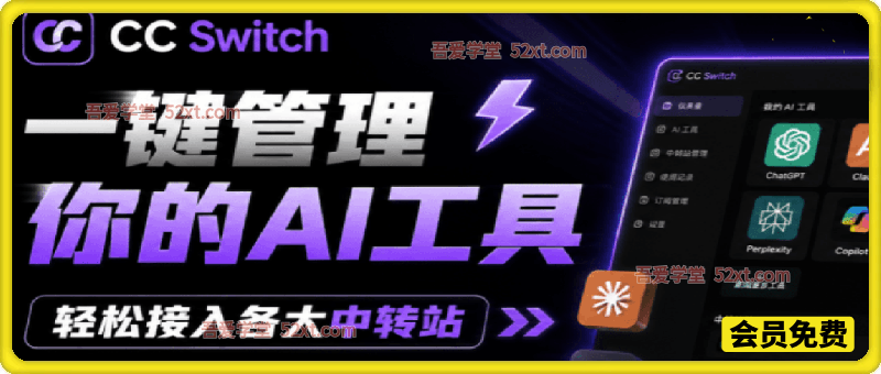 CC Switch统一管理你的 AI 编程工具工作流：一键给Chatgpt、Codex、Claude接入地第三方中转站