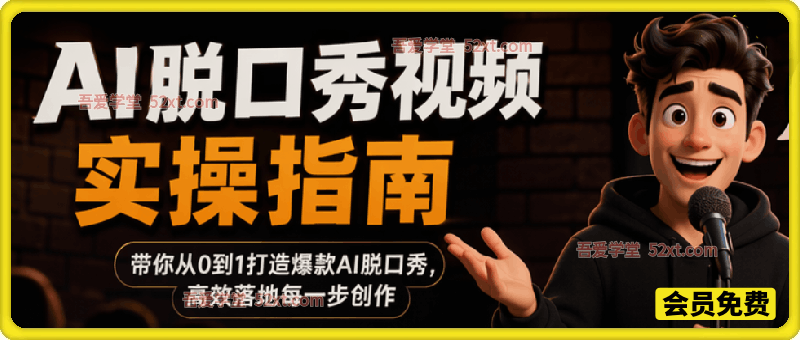 AI真人脱口秀视频实操指南，热门赛道涨粉变现嘎嘎香，打造高传播力的脱口秀内容