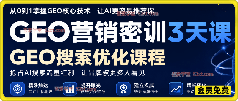 GEO营销密训3天课：GEO搜索优化课程