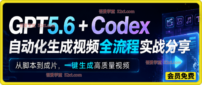 GPT5.6+Codex自动化生成视频全流程实战，从提示词设计、角色设定、封面海报，到视频生成思路与自动化工作流