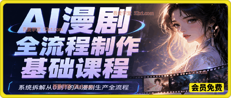 AI漫剧全流程制作基础课程，系统拆解从0到1的AI漫剧生产全流程