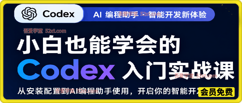 小白也能学会的Codex入门实战课：从安装配置到AI编程助手使用，开启你的智能开发工作流
