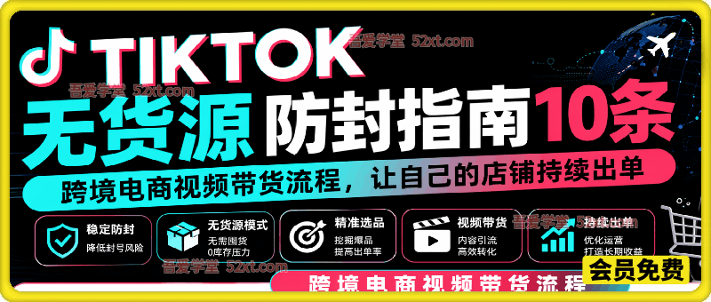 TIKTOK无货源跨境电商防封指南10条,视频带货流程让自己的店铺持续出单