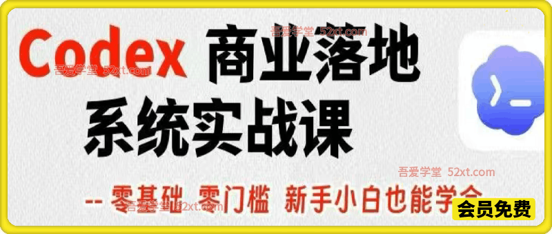 Codex商业落地系统实战课 ​打造自己的ai自动化工作流+产品系统