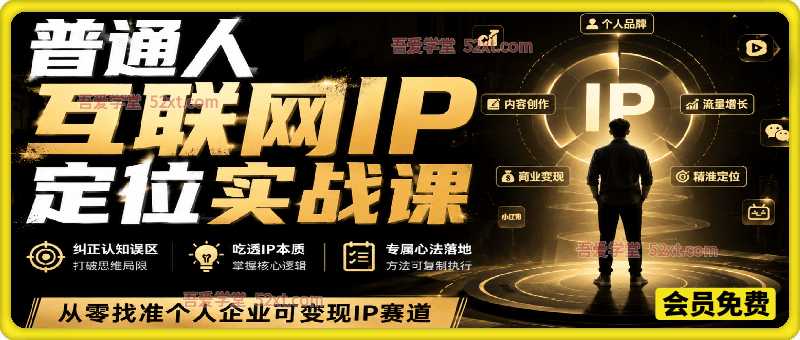 普通人互联网IP定位实战课：纠正认知误区、吃透IP本质、专属心法落地，从零找准个人企业可变现IP赛道