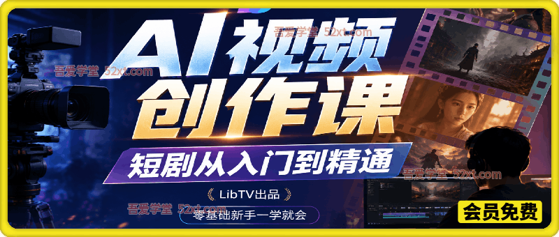 AI 视频创作课，短剧从入门到精通。LibTV 出品。零基础新手一学就会