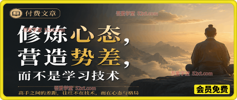 付费文章：修炼心态，营造势差，而不是学习技术