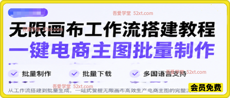 无限画布工作流搭建教程，一键电商主图批量制作，批量下载，支持多国语言