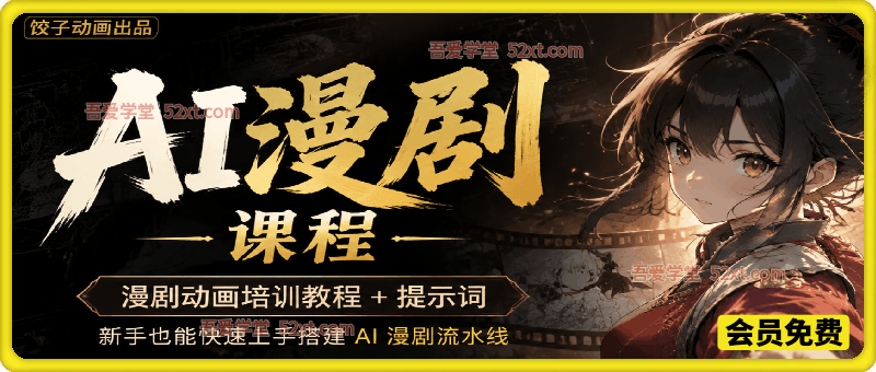 AI漫剧动画培训教程 ， 新手也能快速上手搭建 AI 漫剧流水线