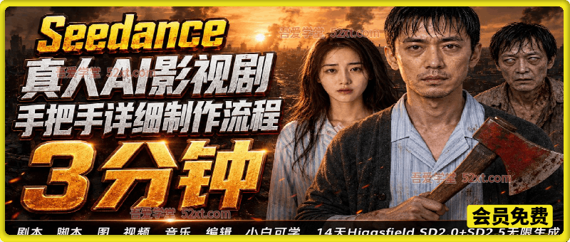 3分钟真人AI影视剧怎么做？SD 2.0手把手完整制作流程｜Higgsfield 14天SD 2.0/2.5无限生成