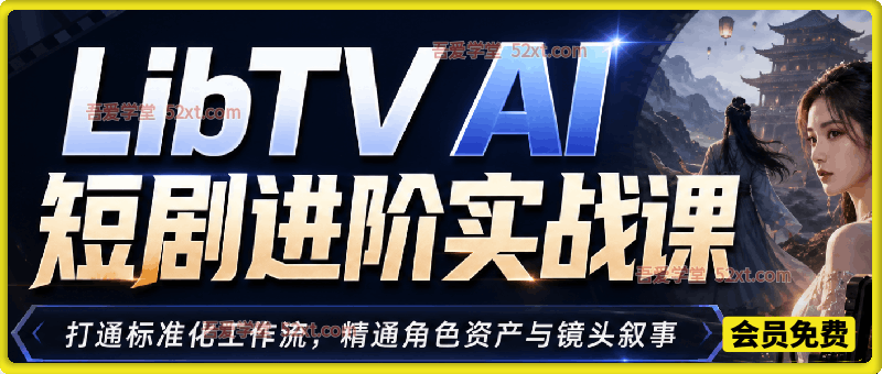 LibTV AI 短剧进阶实战课，打通标准化工作流，精通角色资产与镜头叙事