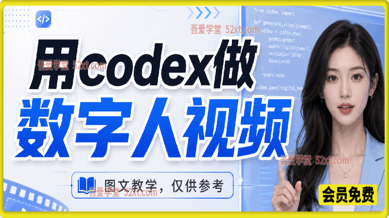 用codex做数字人视频，图文教学，仅供参考