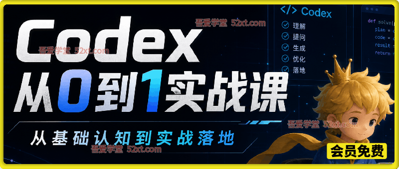 Codex 从0到1实战课，打通想法到成品，掌握AI工程落地，解锁多元AI项目创作