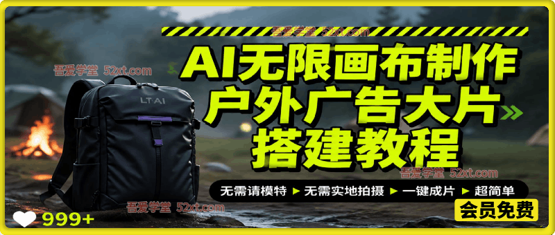 AI无限画布制作户外广告大片搭建教程，无需实地拍摄、无需请模特，一个产品图就能搞定