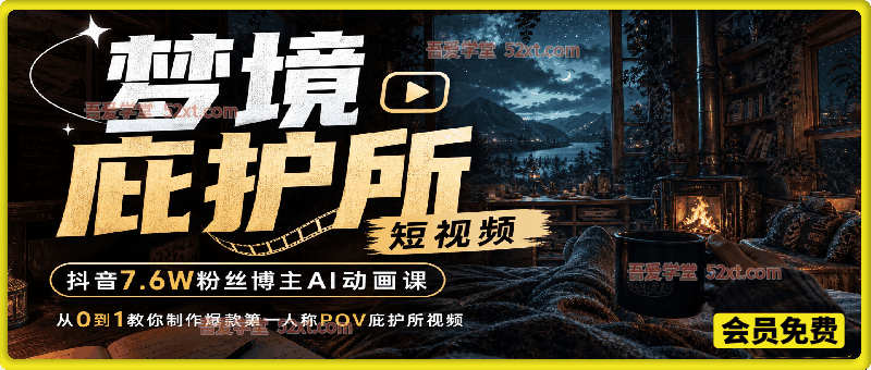 梦境庇护所类AI动画教学，从0到1教你制作爆款第一人称POV庇护所视频，全平台发布撸广告分成收益